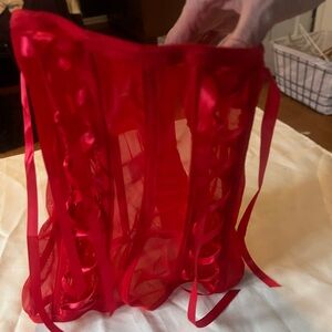 Cute red strapless corset